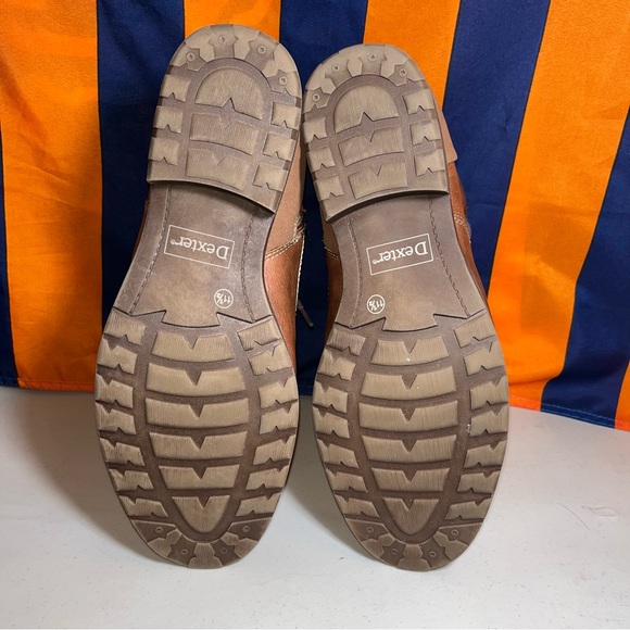 Dexter Brown Boots Men size 11.5 Cognac Fleece-Lined Liam Cap Toe 171852 faux - Picture 7 of 9